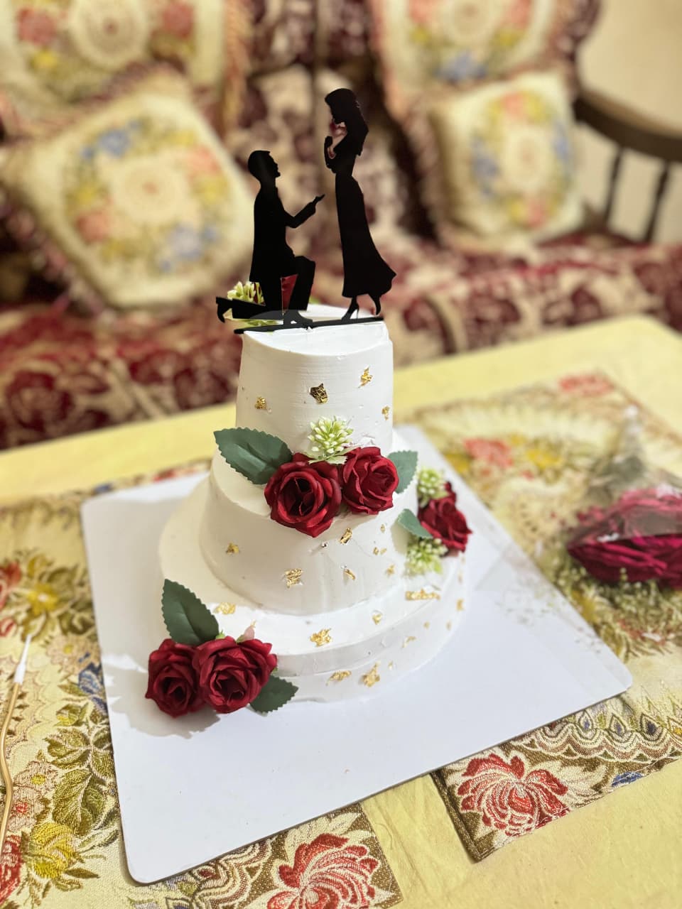 Red Engagement Cake